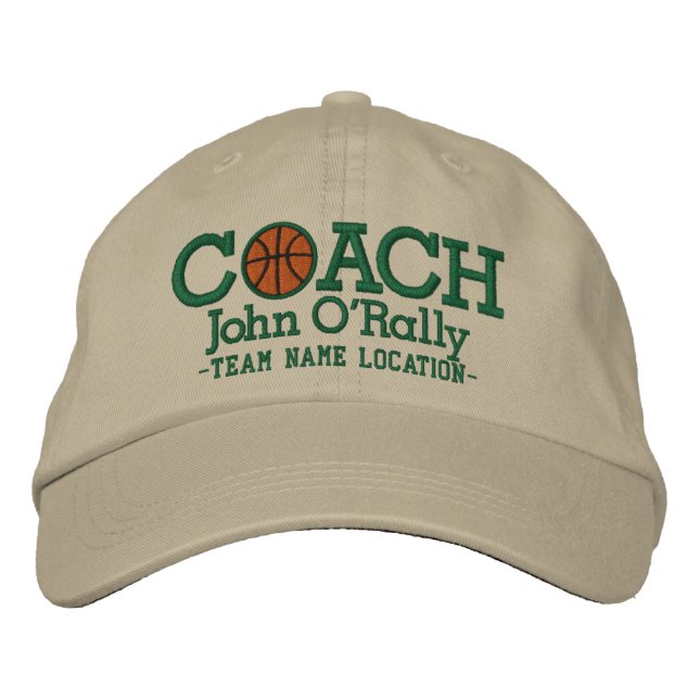 Personalise Basketball Coach Cap Your Name n Game! (Front)