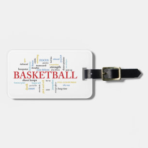 Personalise Basketball Coach Thank You in Words Luggage Tag