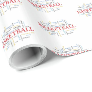 Personalise Basketball Coach Thank You in Words Wrapping Paper