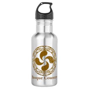 Personalise, Basque distressed bronze Lauburu, 532 Ml Water Bottle