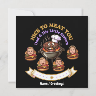 Personalise BBQ Grill Master Gift Nice To Meat You Invitation