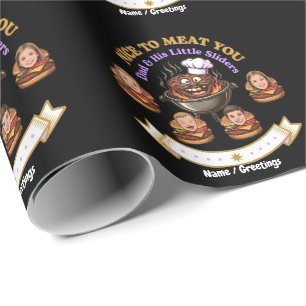 Personalise BBQ Grill Master Gift Nice To Meat You Wrapping Paper