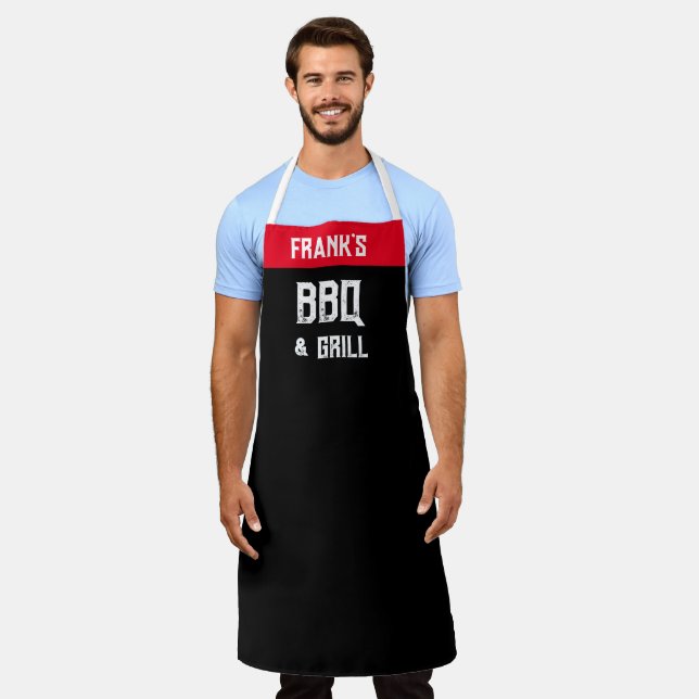 Personalise BBQ & Grill | Your NAME Personal Chef  Apron (Worn)