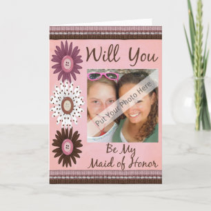 Personalise Be My Maid of Honour Photo Invitation
