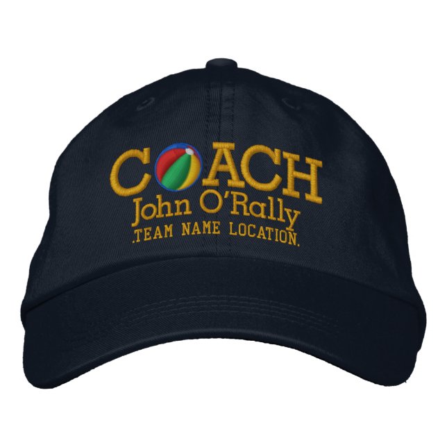 Personalise Beach ball Coach Cap Your Name n Game! (Front)