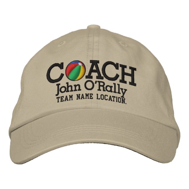 Personalise Beach ball Coach Cap Your Name n Game! (Front)