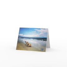Personalise beach thank you card blank inside