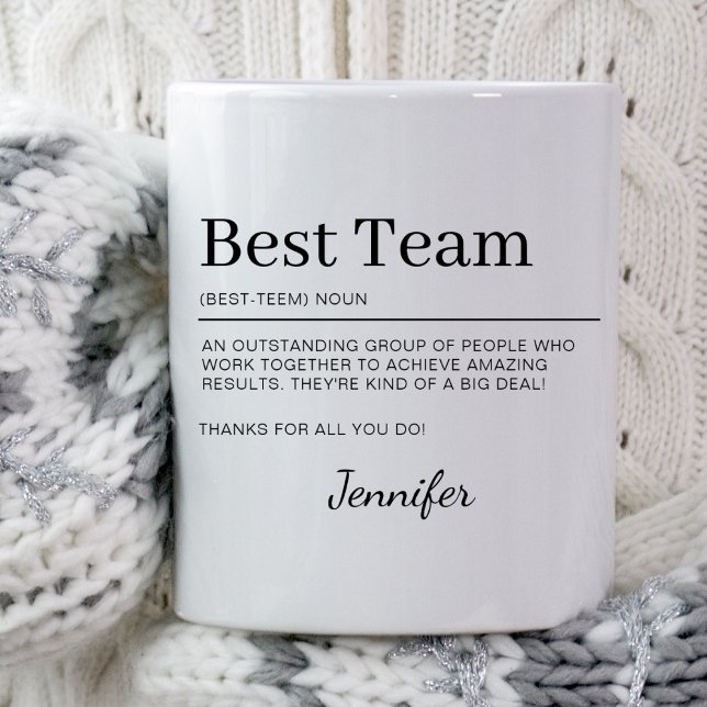 Personalise Best Team Corporate Staff Appreciation Coffee Mug (Creator Uploaded)