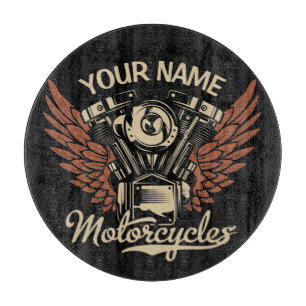  Personalise Biker Motorcycles Motor Wings Garage  Cutting Board