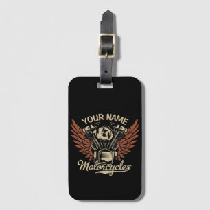  Personalise Biker Motorcycles Motor Wings Garage  Luggage Tag