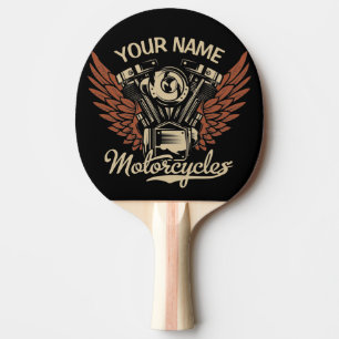  Personalise Biker Motorcycles Motor Wings Garage  Ping Pong Paddle