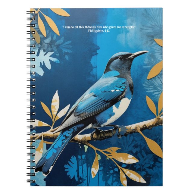 PERSONALISE: Bird with a Bible Verse | Prayer Notebook (Front)