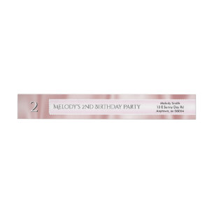 Personalise Birthday Faux Girly Pink Satin Fabric Wrap Around Label