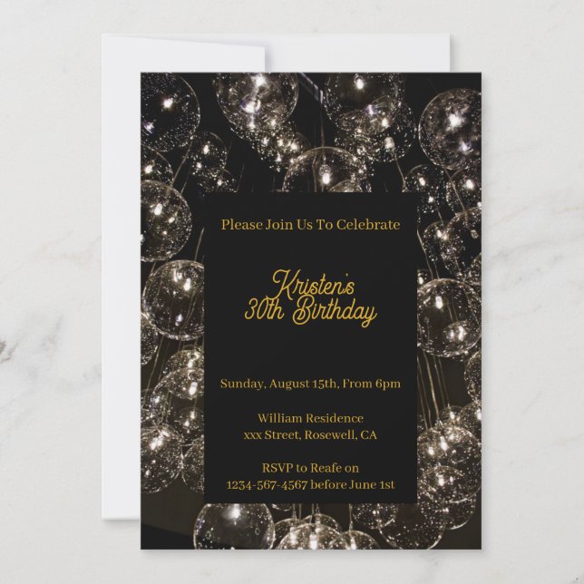 Personalise Birthday Invitation (Front)