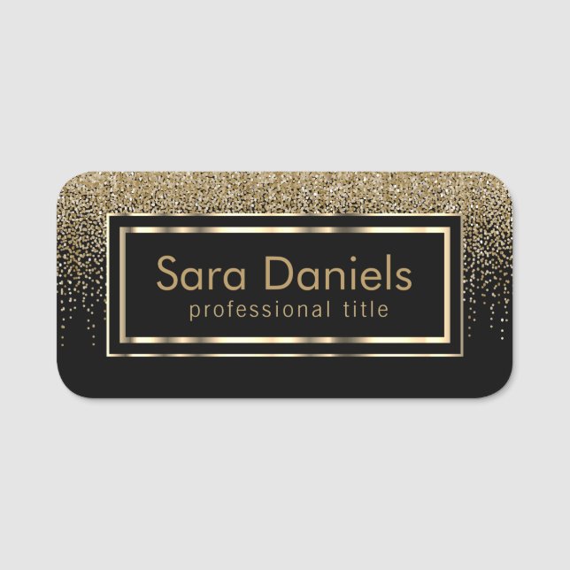 Personalise Black and Gold Business Name Tag (Front)