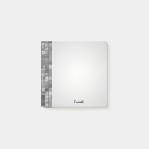 Personalise: Black and White Faux Tile Pattern Post-it Notes