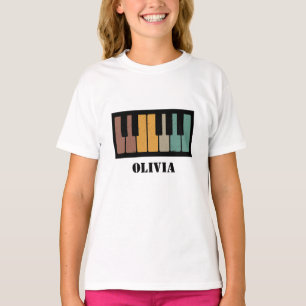 Personalise Black and white piano keys T-Shirt