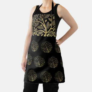 Personalise Black Gold Family Tree Genealogy  Apron