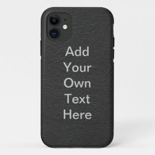 Personalise Black Leather iPhone 11 Case