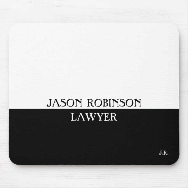 Personalise black-white mouse mat (Front)