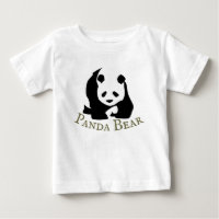 Personalise Black White Panda Bear Baby T-Shirt