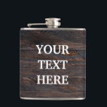 Personalise Black Wood Hip Flask<br><div class="desc">This is Black Chalkboard Modern Flask.  This flask feature is a Black Chalkboard background. It is Fully customisable. It is a unique gift that's perfect for weddings,  birthdays,  and special events.</div>