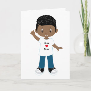 Personalise Blank  Black Boy Card