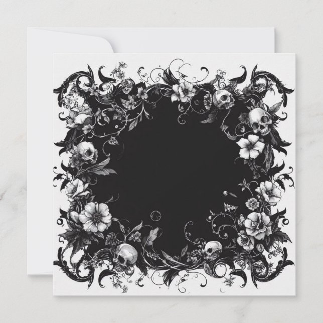 Personalise Blank Card - Black and White Template (Front)