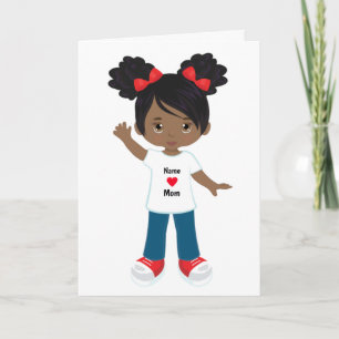 Personalise Blank Card Black Girl