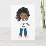 Personalise Blank Card Black girl<br><div class="desc">Heart you blank card. Please check out more of my personalise products</div>