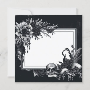 Personalise Blank Card Template Goth Floral
