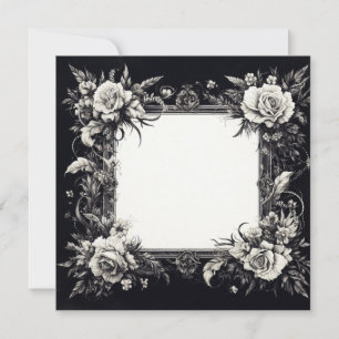 Personalise Blank Card Template Goth Floral