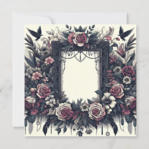 Personalise Blank Card Template Goth Floral