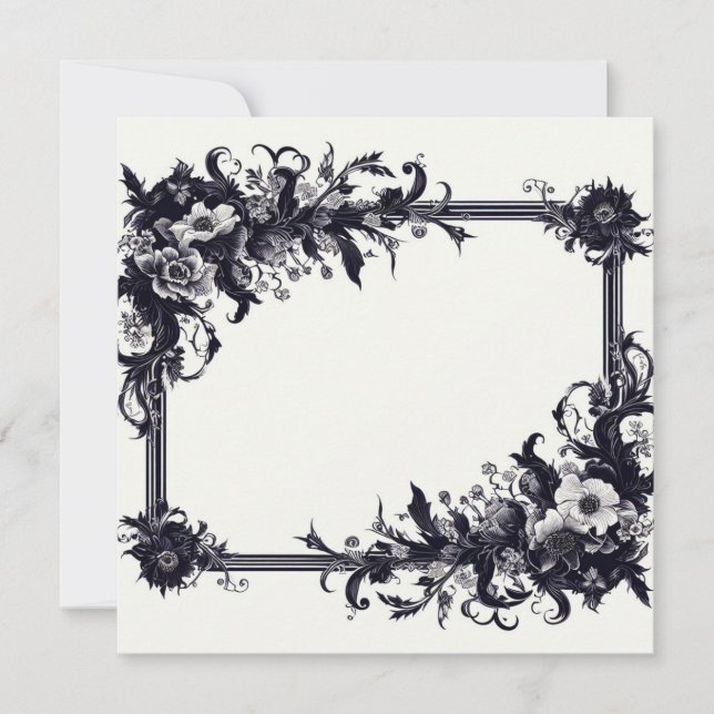 Personalise Blank Card Template Goth Floral (Front)