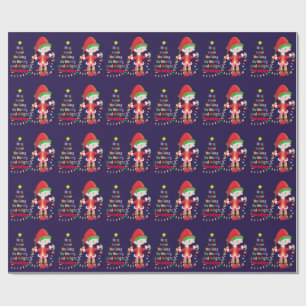 Personalise Blonde Boy Elf Wrapping Paper