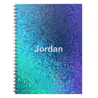 Personalise Blue Abstract Add Name Notebook