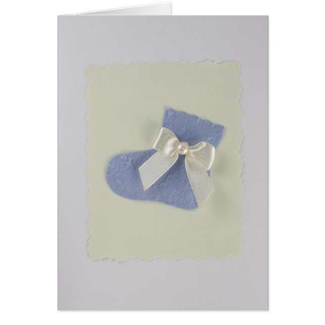 Personalise Blue Baby boy socks and white bow (Front)