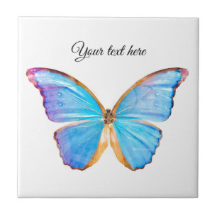 Personalise BLUE BUTTERFLY Ceramic Tile