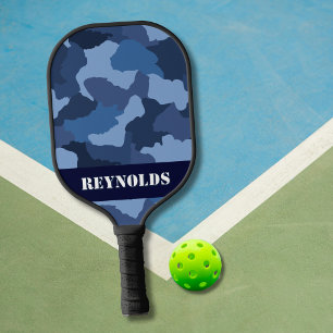 Personalise Blue Camo Military Blue Camouflage Pickleball Paddle
