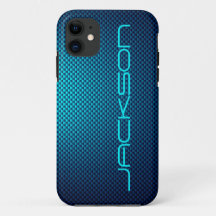 Personalise Blue carbon fibre patterned