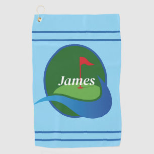 Personalise Blue Golf Towel