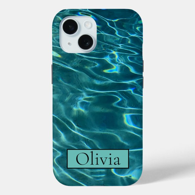 Personalise blue ocean waves Case-Mate iPhone case (Back)