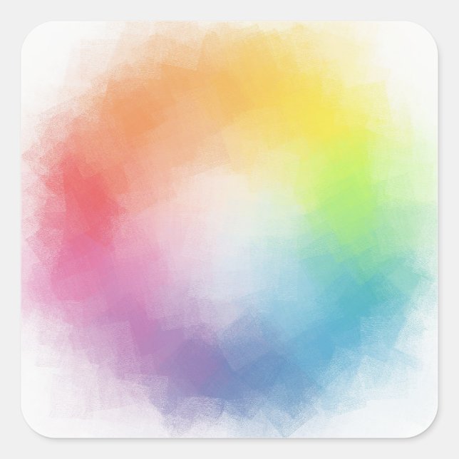 Personalise Blue Purple Green Red Yellow Blank Square Sticker (Front)