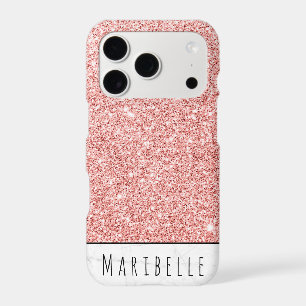 Personalise Blushed Rose Gold Faux Glitter Marble
