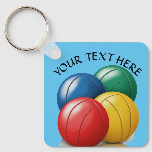 Personalise Bocce Ball Edit Name Gift Key Ring (Front)