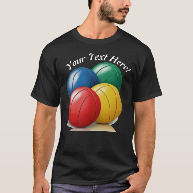 Personalise Bocce Ball Unique T-Shirt (Front)