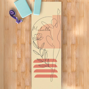 Personalise Boho Modern Abstract Pastel Yoga Mat