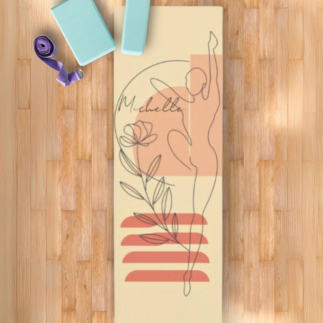 Personalise Boho Modern Abstract Pastel Yoga Mat (Creator Uploaded)
