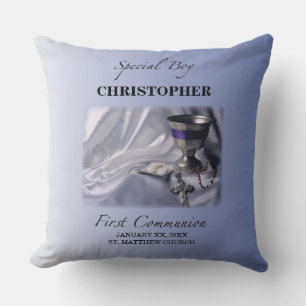 Personalise, Boy, First Communion Blue Cushion