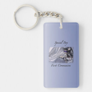 Personalise, Boy, First Communion Blue Key Ring